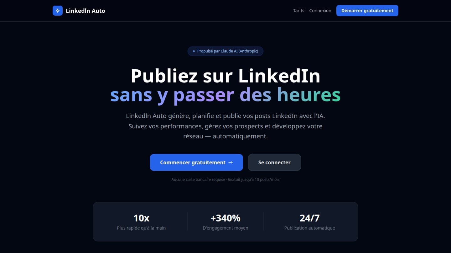 Aperçu de LinkedIn Auto — Growth OS pour LinkedIn
